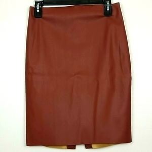 NWT Brown Express Skirt Size: 4, Faux Leather